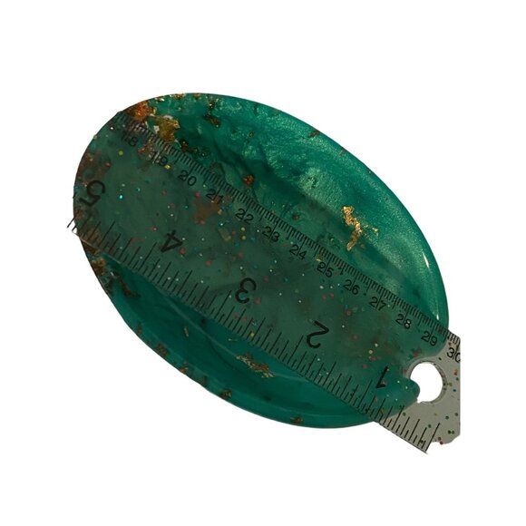 Handcrafted Green & Gold Resin Soap Dish - Unique Modern Home Decor - Picture 11 of 12